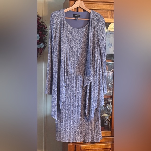 R&M Richards Dresses & Skirts - R&M Richards Blue Heathered Cardigan Dress Set 12